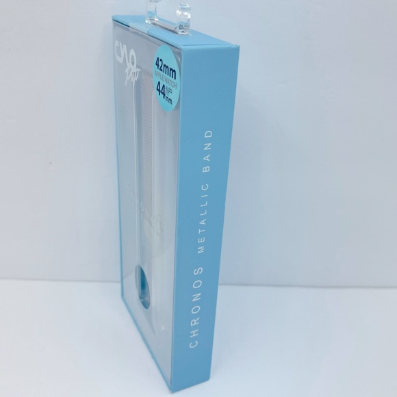 APPLE WATCH BAND, MAGNETIC FASTENER, SILVER COLOR, FITS 42mm-44mm, METAL, UNISEX - Picture 2 of 14